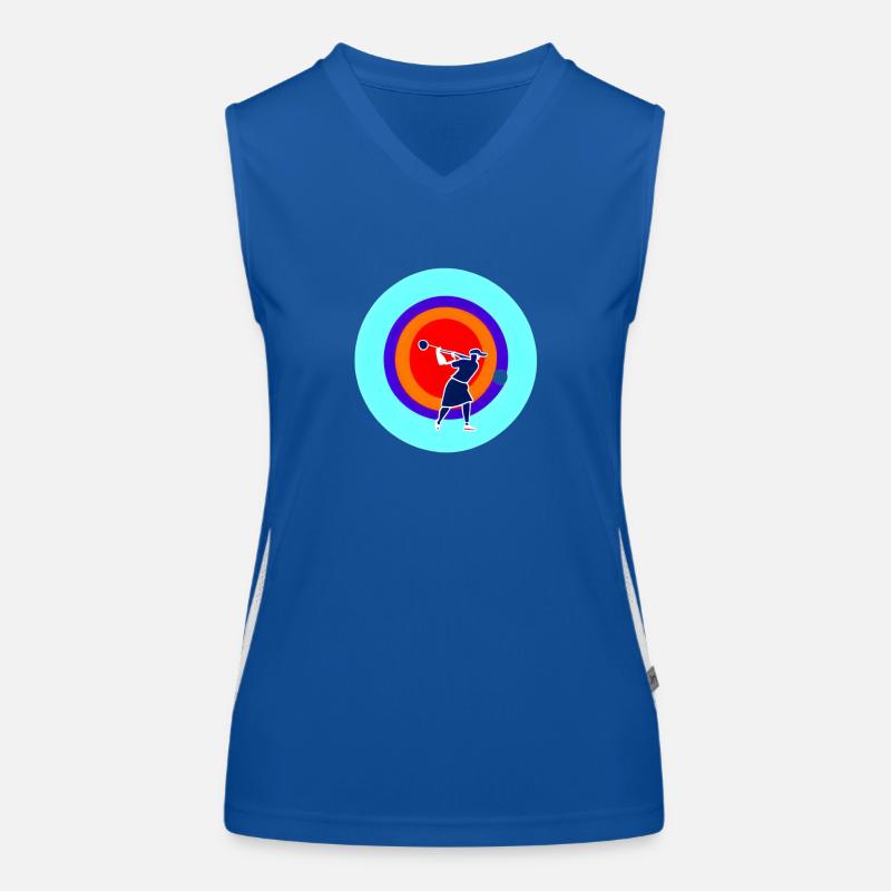 Retro Golflady im Kreis Multicolor Funktionelles Kontrast-Tank Top für Frauen