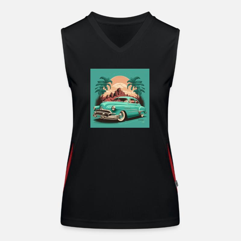 Retro Miami Vice - Women's Functional Contrast Tank Top - black/red