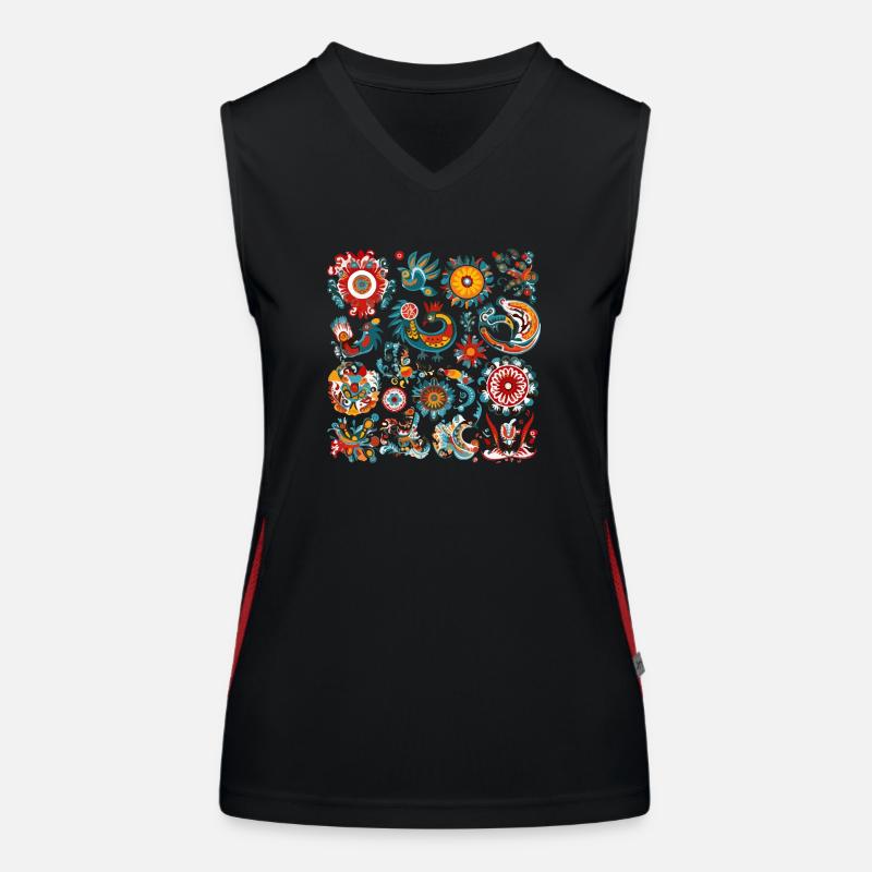 Fleurs et oiseaux Débardeur respirant contrasté Femme