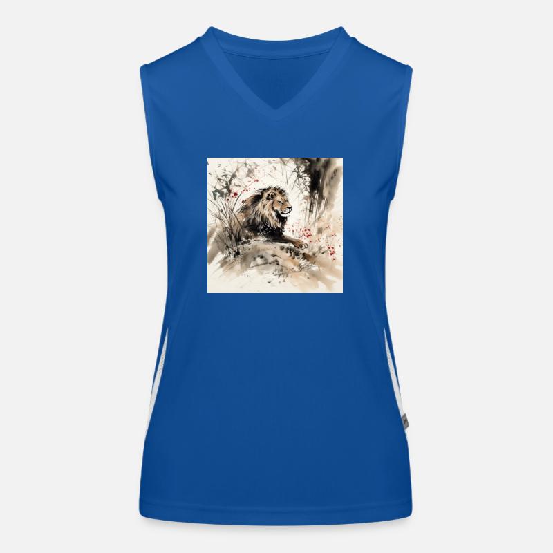 Illustration à l’aquarelle d’un lion dans la jungle Débardeur respirant contrasté Femme