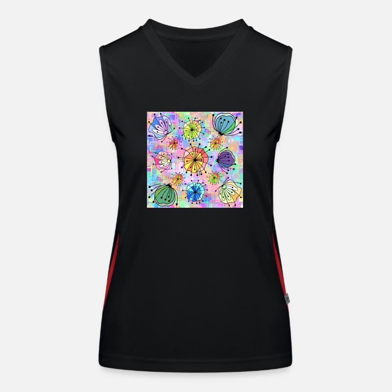 Fleur Débardeur respirant contrasté Femme