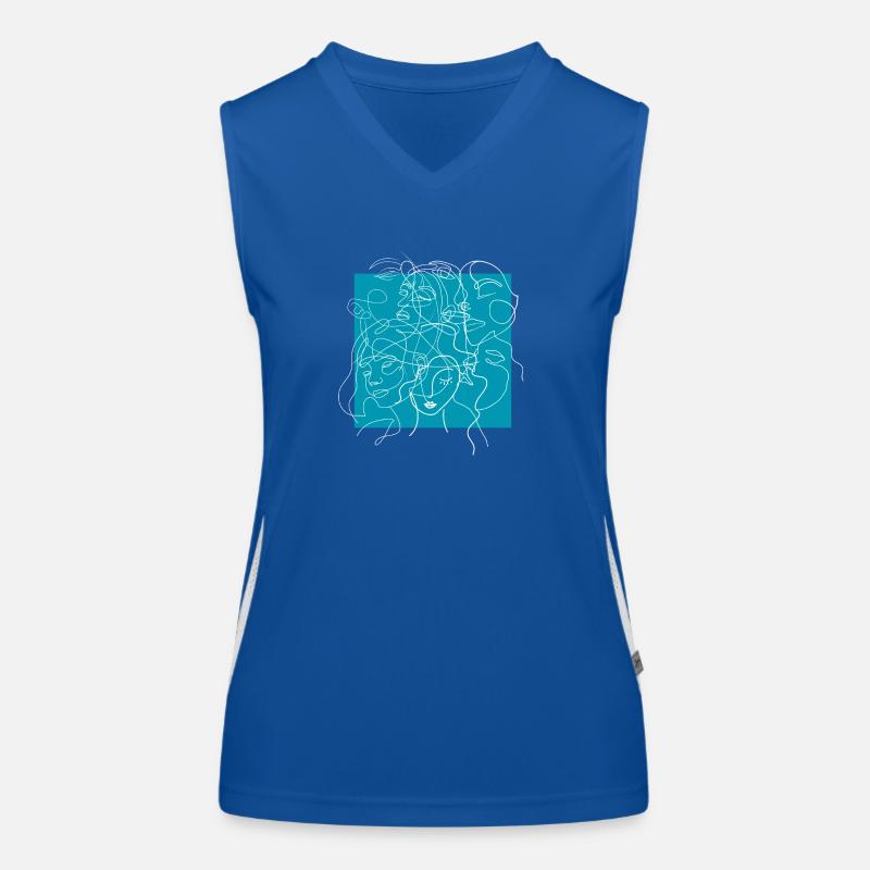 Face line blue Débardeur respirant contrasté Femme