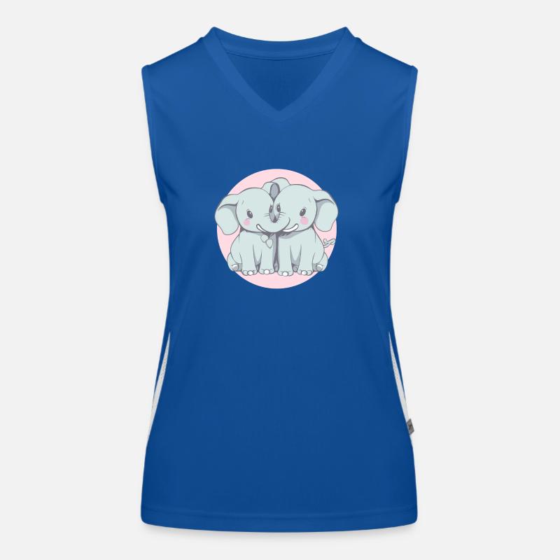 Liebende Elefanten - Eine romantische Illustration Funktionelles Kontrast-Tank Top für Frauen