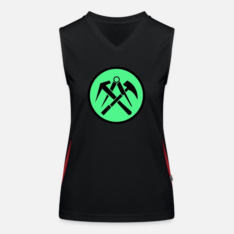 dachdecker symbol Funktionelles Kontrast-Tank Top für Frauen