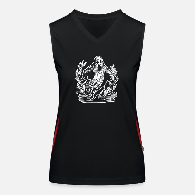 Ghost Ghosts Witching Hour Halloween Women's Functional Contrast Tank Top