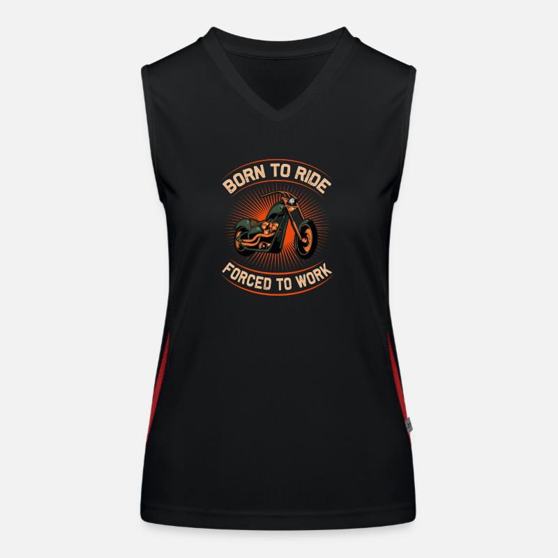 Born To Ride Chopper Design Women's Functional Contrast Tank Top