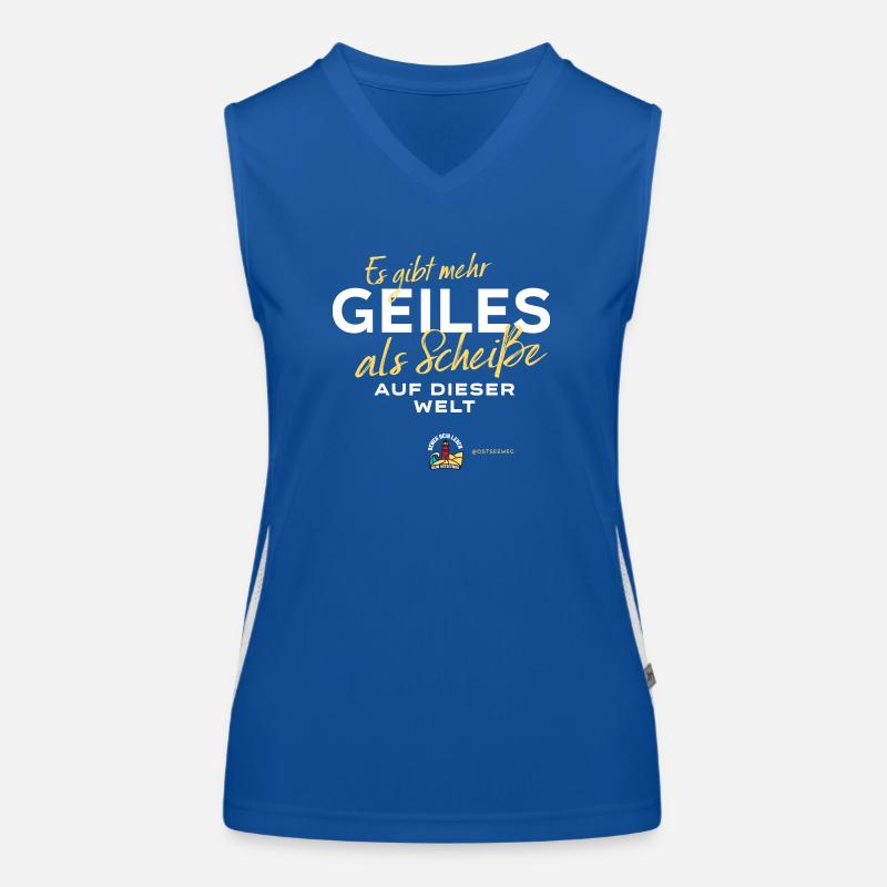 Mehr Geiles als Scheiße - Ostseeweg Funktionelles Kontrast-Tank Top für Frauen