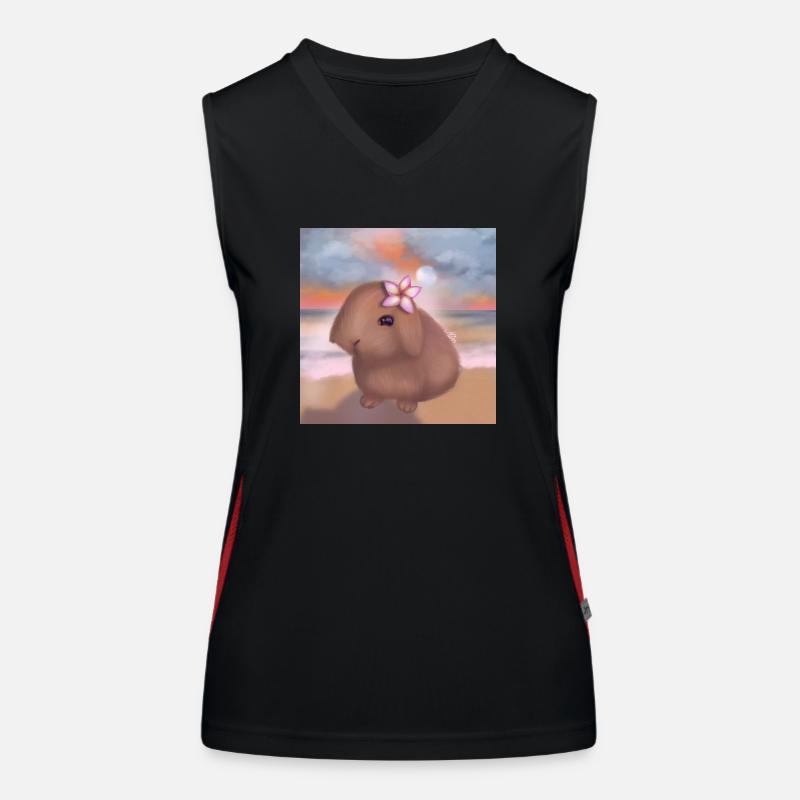 Lapin à la plage Débardeur respirant contrasté Femme