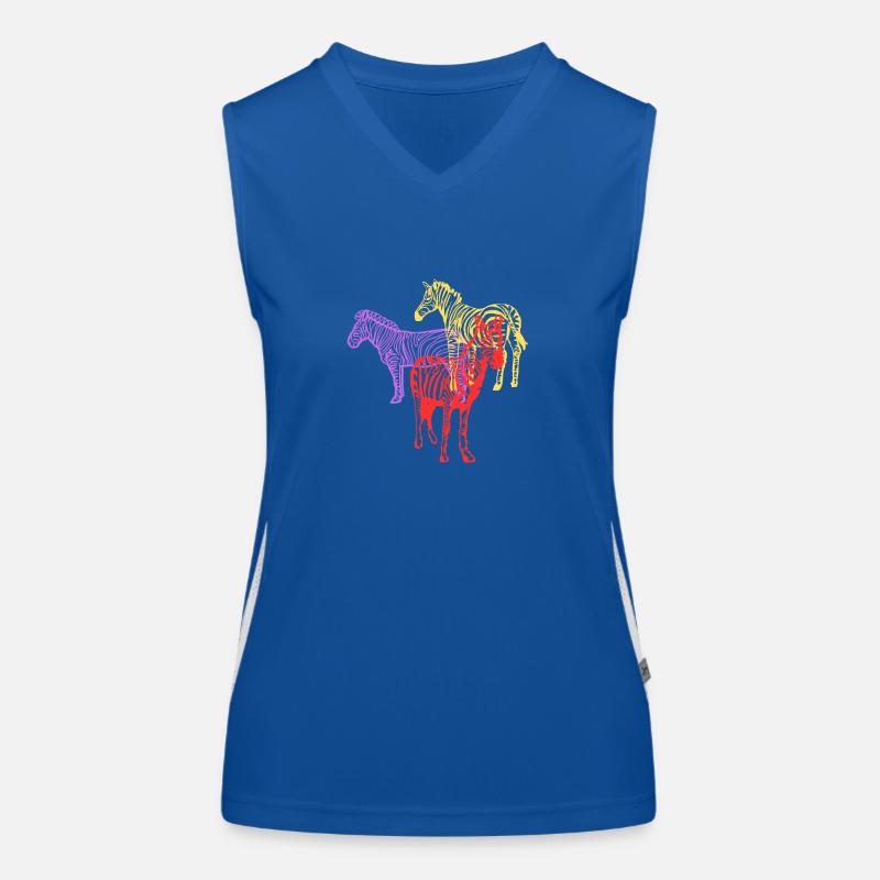 Multicolored zebra Women's Functional Contrast Tank Top