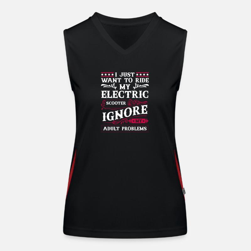 Rollerfahrer Elektrisch E-Roller Ladestation Funktionelles Kontrast-Tank Top für Frauen