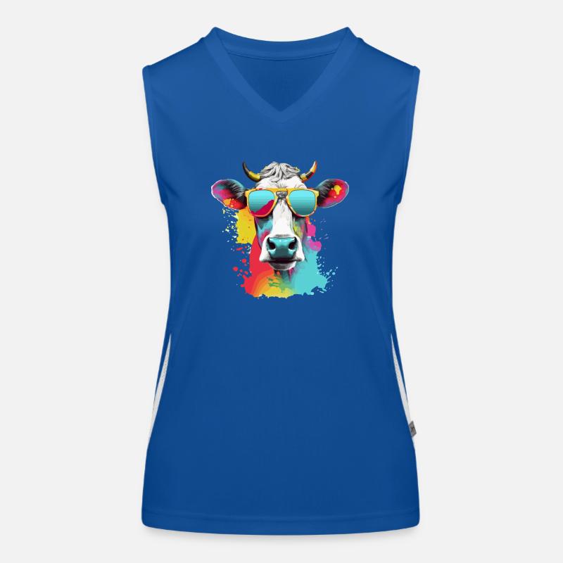 Acki die coole Kuh Funktionelles Kontrast-Tank Top für Frauen