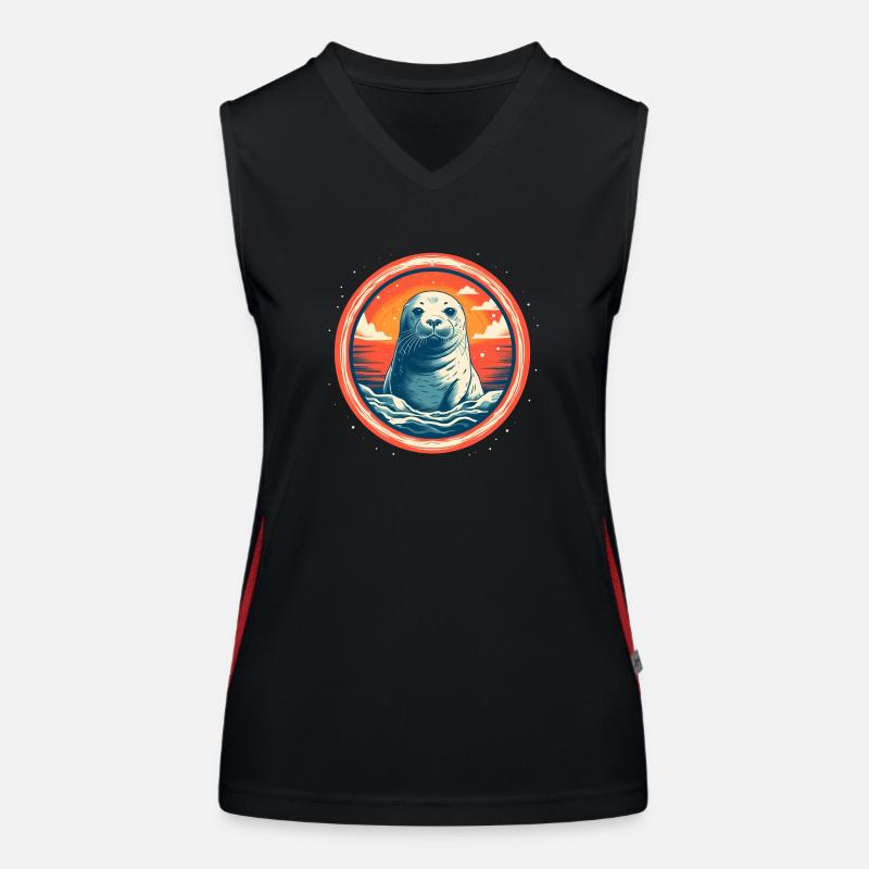 Süße Robbe Funktionelles Kontrast-Tank Top für Frauen