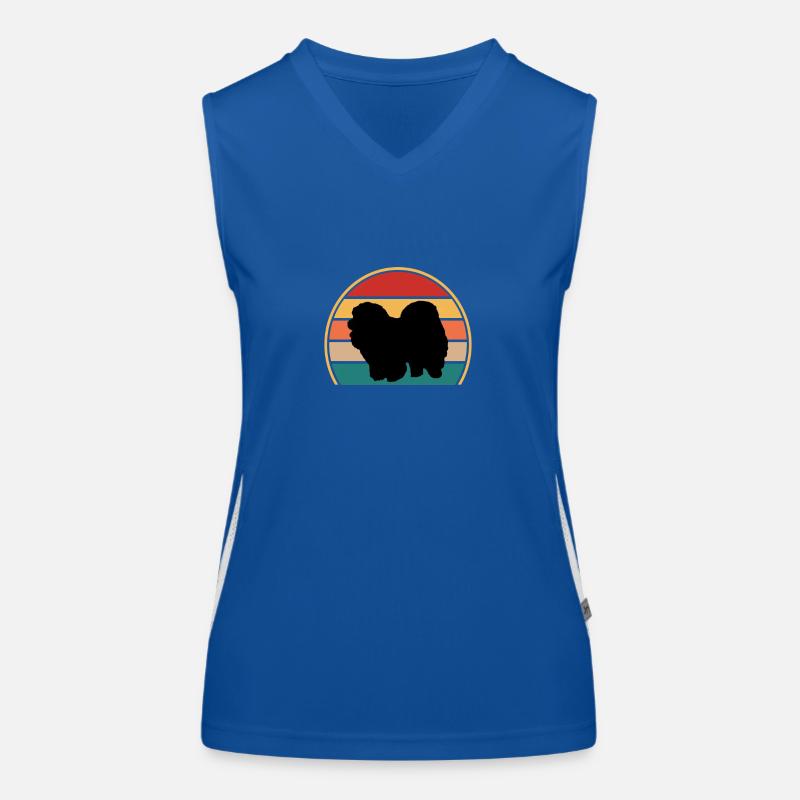 Chow Chow Dog Lover Silhouette Vintage Sunset Women's Functional Contrast Tank Top