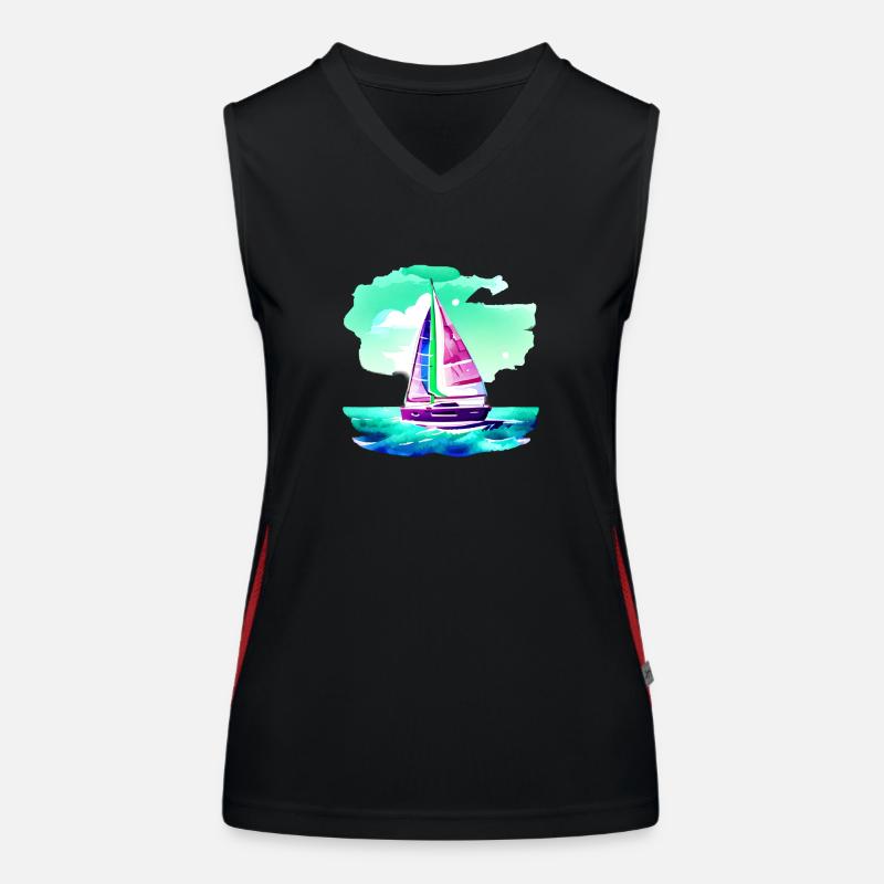 Sailor Sailing Ship Sailing Sailing Sailing Sail: Débardeur respirant contrasté Femme