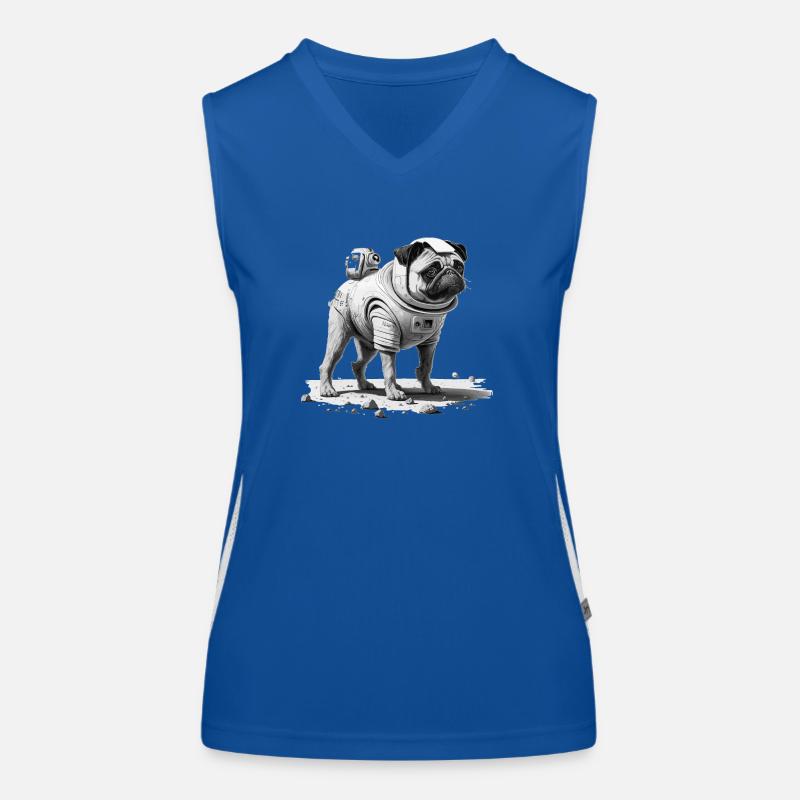 Mops auf dem Mars Funktionelles Kontrast-Tank Top für Frauen