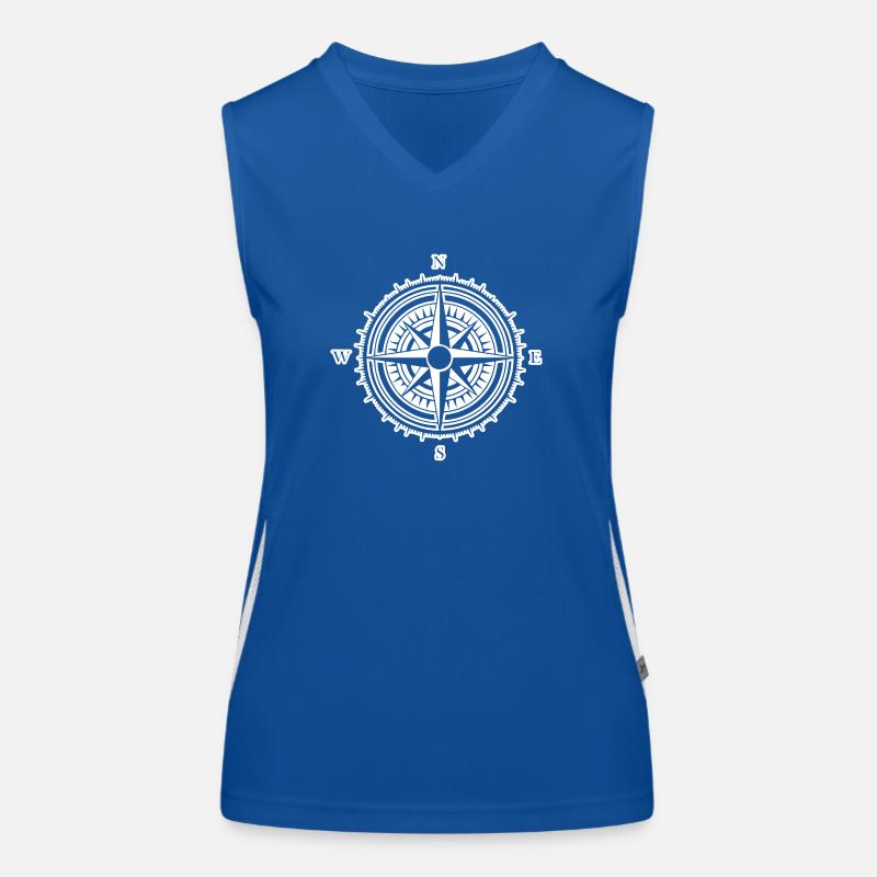 Kompass Nautik Segelboot Seefahrer Funktionelles Kontrast-Tank Top für Frauen