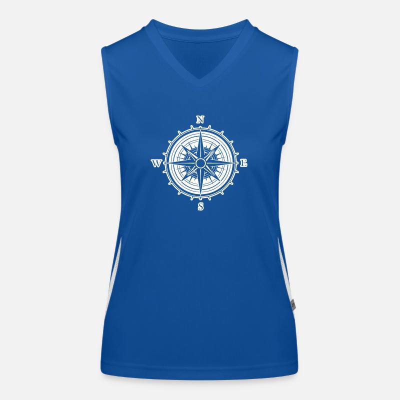 Kompass Nautik Segelboot Seefahrer Funktionelles Kontrast-Tank Top für Frauen