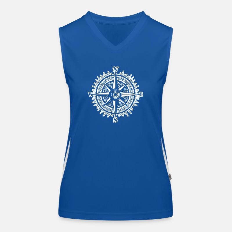 Kompass Nautik Segelboot Seefahrer Funktionelles Kontrast-Tank Top für Frauen