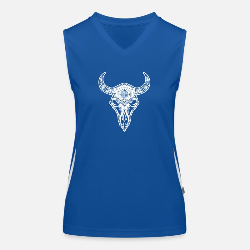Cow Skull Boho Women's Functional Contrast Tank Top