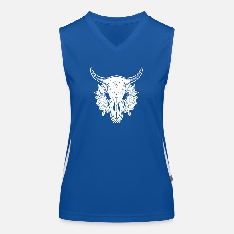 Kuh Schädel Boho Funktionelles Kontrast-Tank Top für Frauen