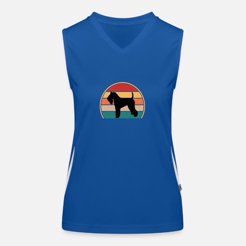 Kerry Blue Terrier Dog Silhouette Retro Sunset Débardeur respirant contrasté Femme