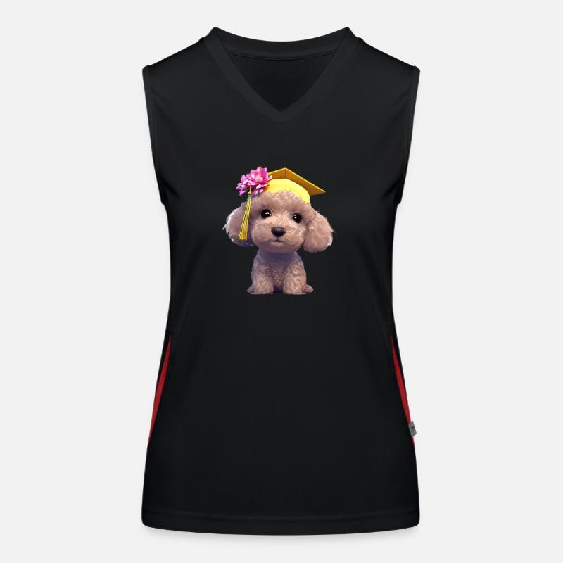 Bachelor Poodle Study Dogs Graduation Women's Functional Contrast Tank Top