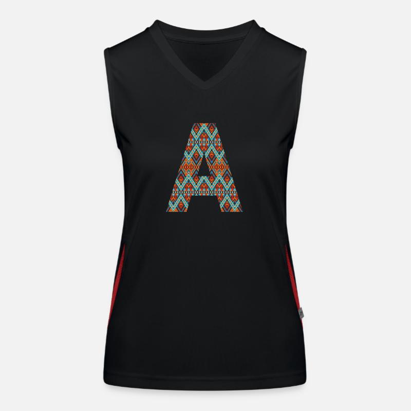 Buchstabe A- Boho-Design Funktionelles Kontrast-Tank Top für Frauen