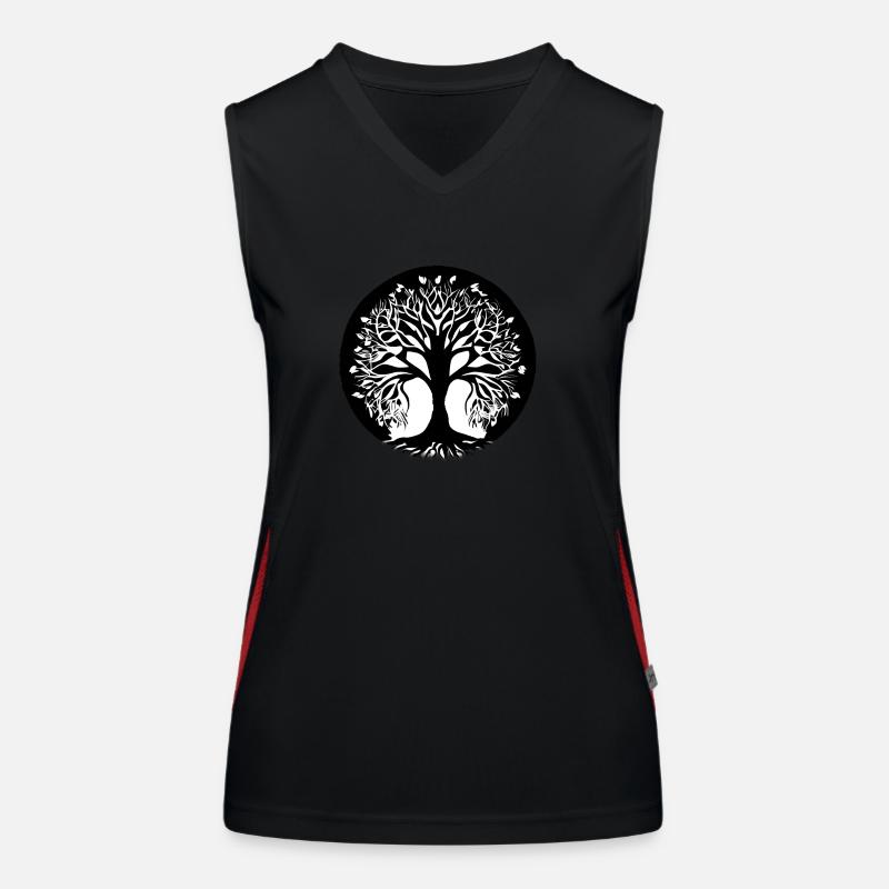 Meditation Baum des Lebens Yoga Lebensbaum Funktionelles Kontrast-Tank Top für Frauen