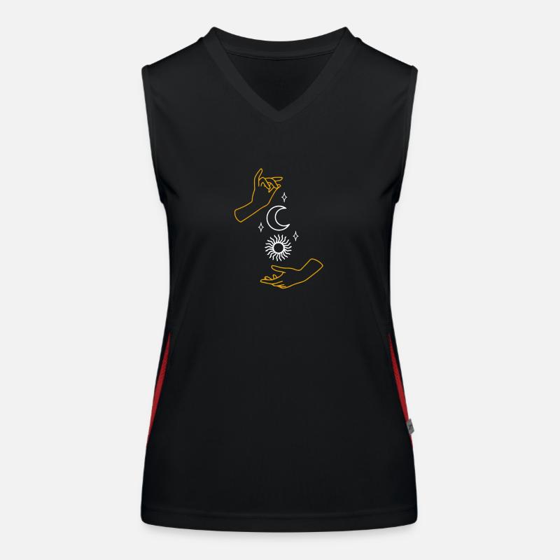 Sun Moon Hands Funktionelles Kontrast-Tank Top für Frauen