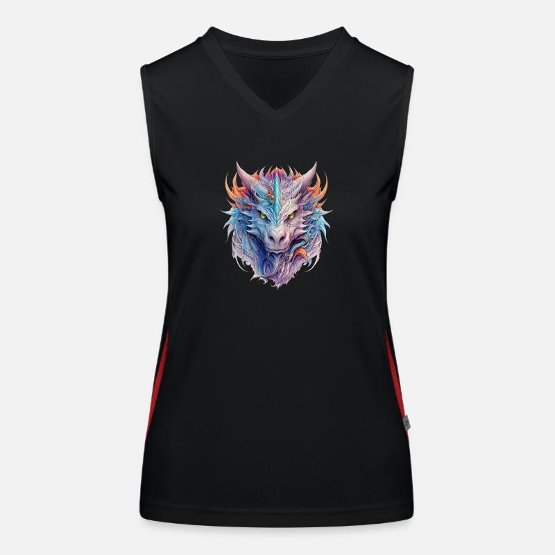 Dragon Face Funktionelles Kontrast-Tank Top für Frauen