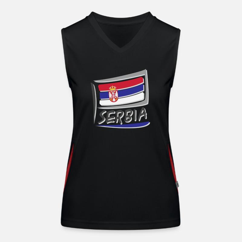 Drapeau de la Serbie Débardeur respirant contrasté Femme