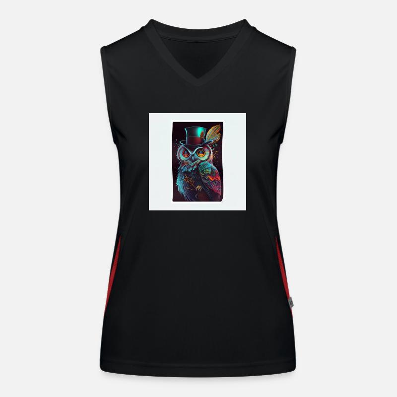 Autocollant Cool Owl Débardeur respirant contrasté Femme