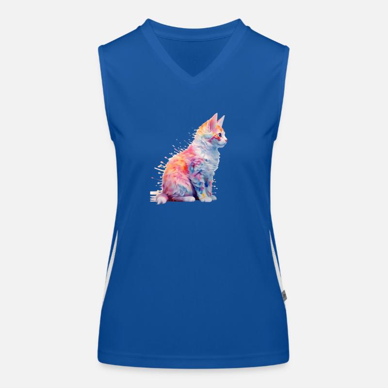 Couleur douce Sprinkles Cat Splash Shirt Design Débardeur respirant contrasté Femme