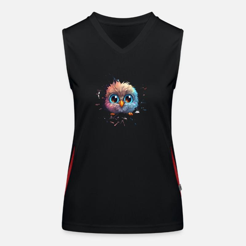 Niedliche Wachsame Eule | Nachtschwärmer Eule Funktionelles Kontrast-Tank Top für Frauen