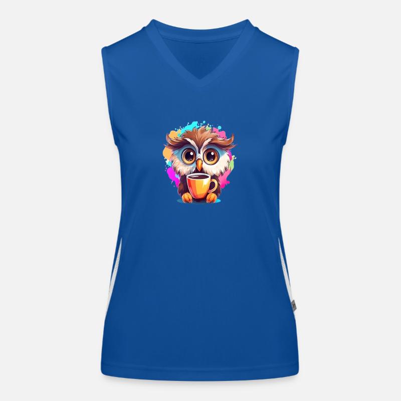 Niedliche Wachsame Eule | Nachtschwärmer Eule Funktionelles Kontrast-Tank Top für Frauen