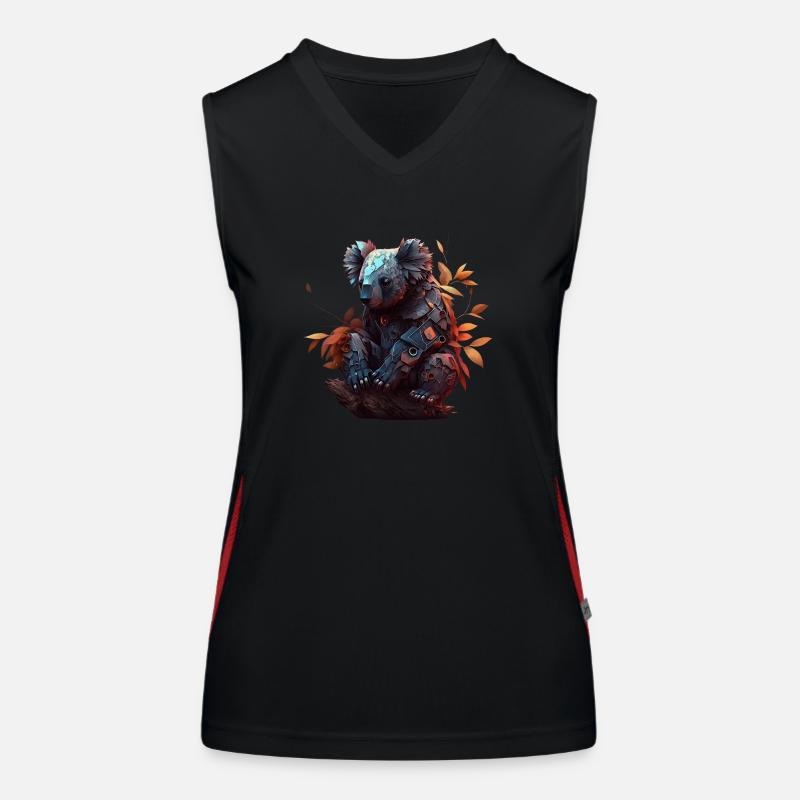 Koala in Eukalyptusblättern Funktionelles Kontrast-Tank Top für Frauen