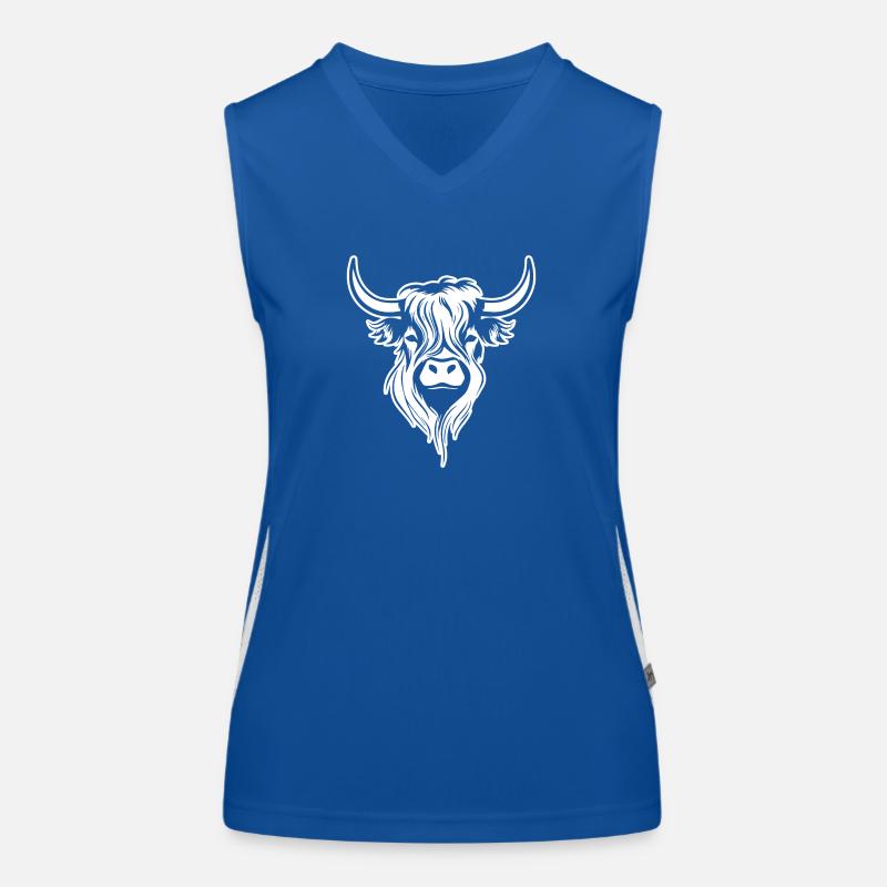 Schottische Highland Kuh Funktionelles Kontrast-Tank Top für Frauen