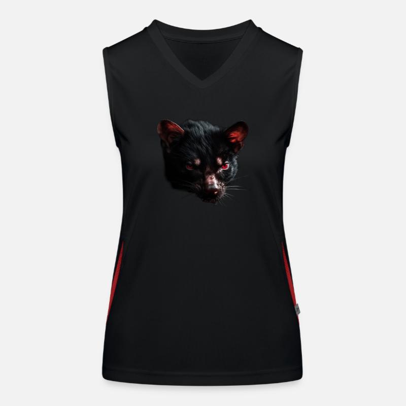 Tasmanischer Teufel Kopf Funktionelles Kontrast-Tank Top für Frauen