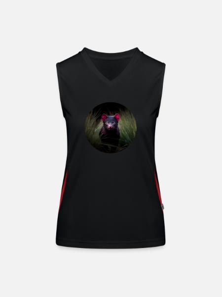 Lurking Tasmanian Devil - Women's Functional Contrast Tank Top - black/red - Front