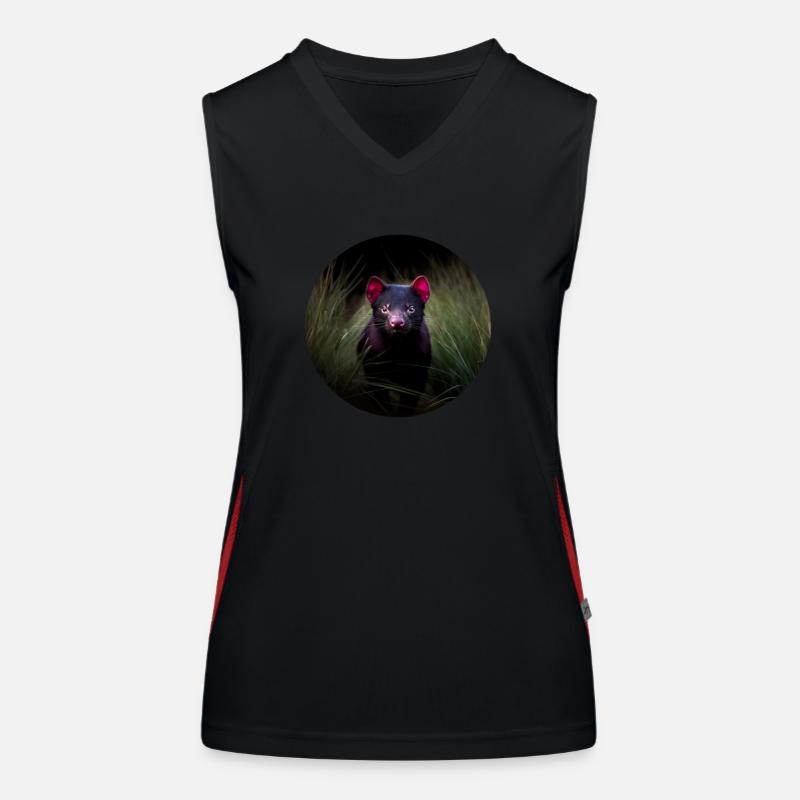 Lauernder Tasmanischer Teufel Funktionelles Kontrast-Tank Top für Frauen