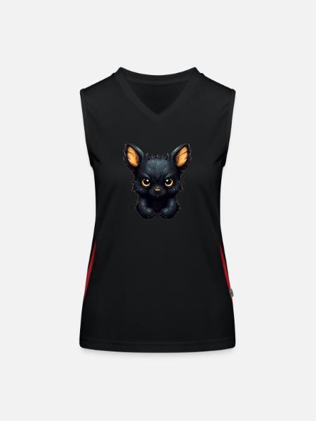 Super cute Dog retro style - Women's Functional Contrast Tank Top - black/red - Front