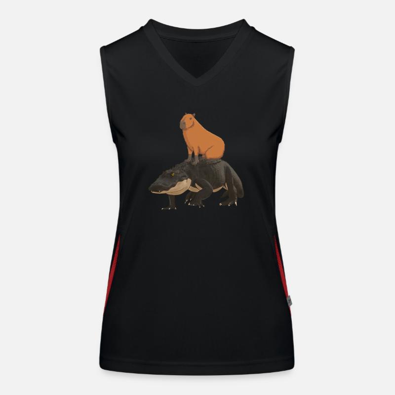 Capybara Krokodil Funktionelles Kontrast-Tank Top für Frauen