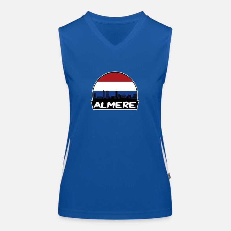 Almere Pays-Bas Flag Skyline Silhouette Voyage Débardeur respirant contrasté Femme