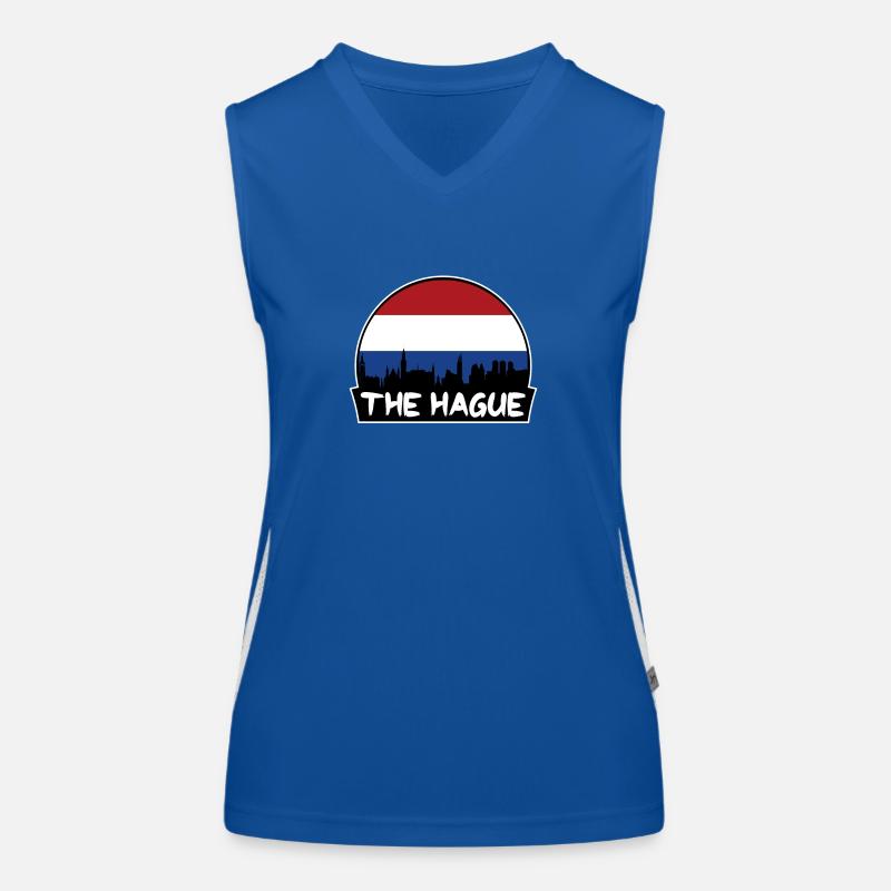 La Haye Pays-Bas Flag Skyline Silhouette Débardeur respirant contrasté Femme