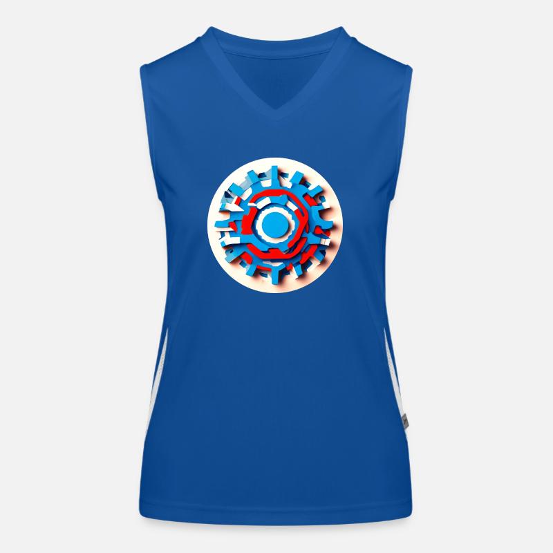 Abstract Psychedelic Gear Wheel Funktionelles Kontrast-Tank Top für Frauen