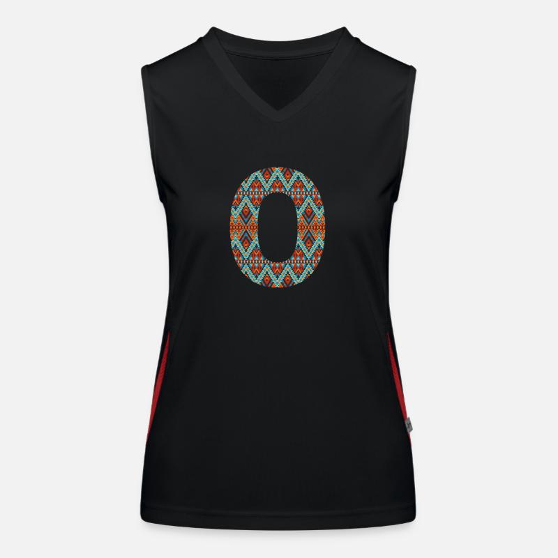Buchstabe O- Boho-Design, buntes Monogramm Funktionelles Kontrast-Tank Top für Frauen