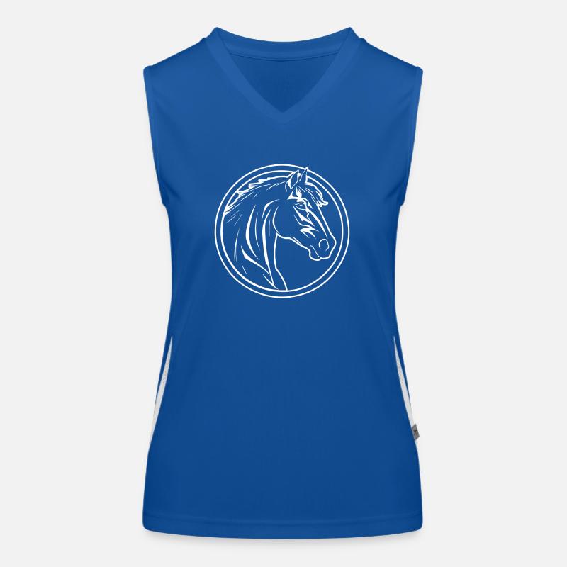 Pferd Pferdekopf Pony Funktionelles Kontrast-Tank Top für Frauen