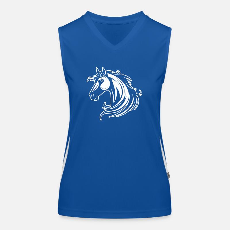 Pferd Pferdekopf Pony Funktionelles Kontrast-Tank Top für Frauen