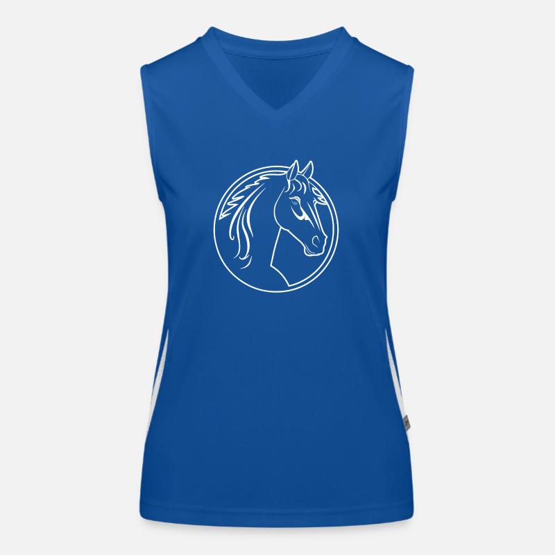 Pferd Pferdekopf Pony Funktionelles Kontrast-Tank Top für Frauen