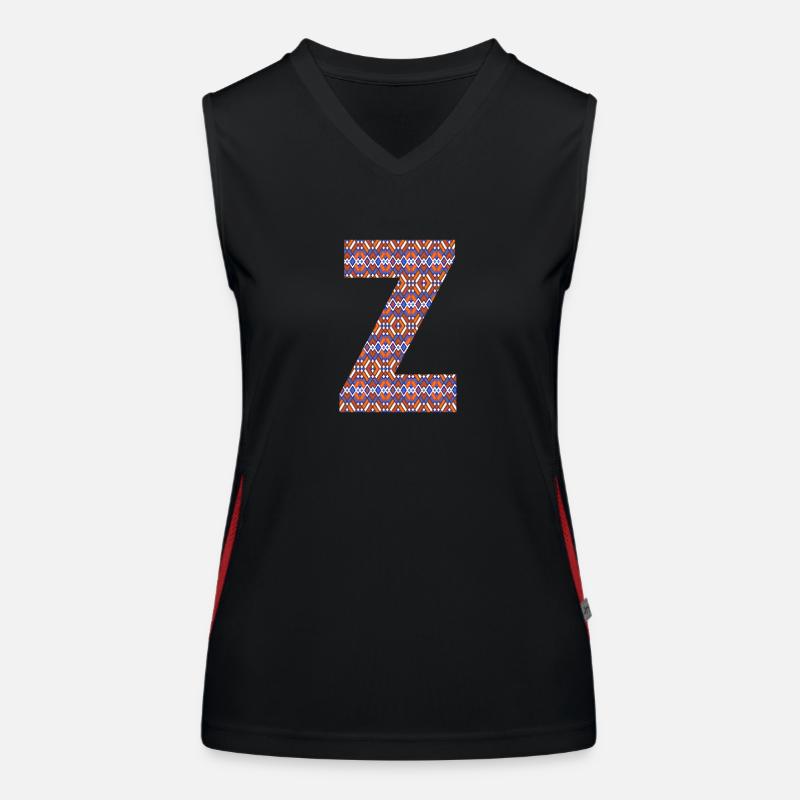 Monogram Letter Z- geometric pattern Women's Functional Contrast Tank Top